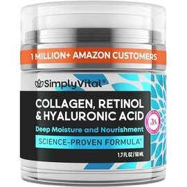 Hidratante facial antienvejecimiento con retinol, colágeno y ácido hialurónico, crema facial hidratante para mujeres y hombres, crema para el cuello v