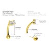 PIERCINGLINE Titanium Banana with Push Fit 3 Crystal Drops Piercing