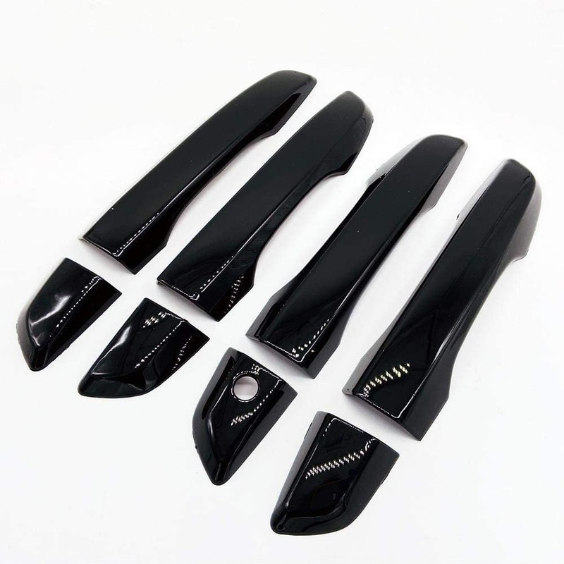 Ghxsport Ultra Finish Glossy-Black Series Door Handle+Mirror Covers Overlay Combo