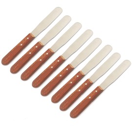 OdontoMed2011 LOT of 8 Pieces Dental Lab Spatula #10R with Wooden Handle Stainless Steel Blade Spatula 10 R Plaster Spatula Wax Carver