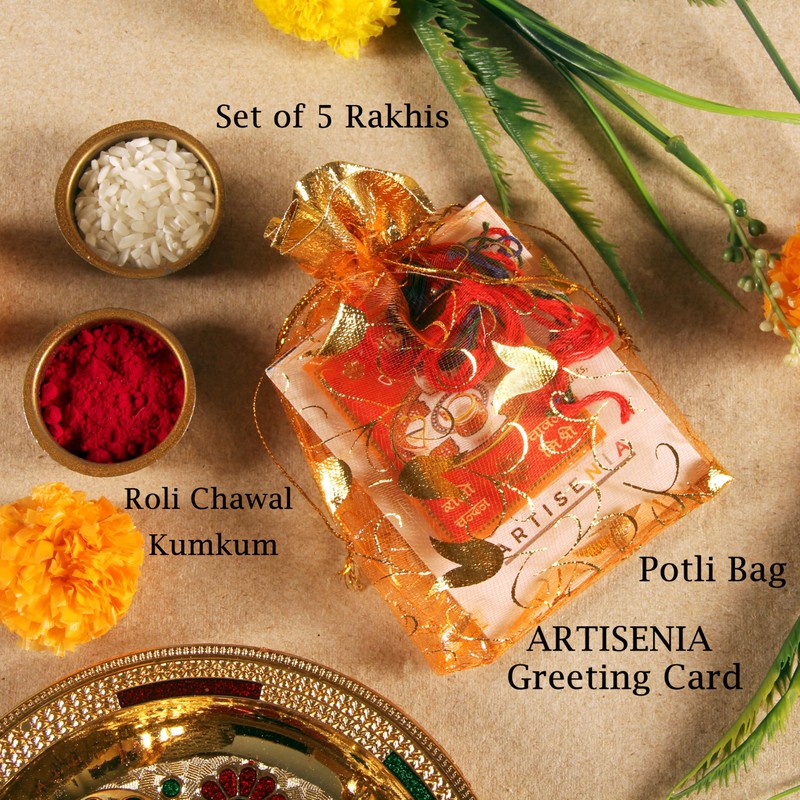 Raksha Bandhan Set of 5 Rakhi for Brother Bhai with