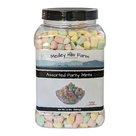 Assorted Party Mints By Medley Hills Farm in Reusable Container 1.5 lbs. - Great wedding mints for guests, baby shower or birthday party - Product of USA