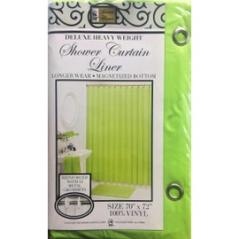 Better Home Deluxe Heavy Weight Shower Curtain Liner Bright Color (Lime Green)