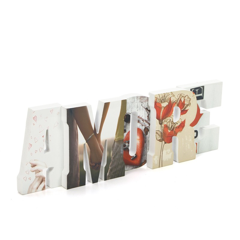 Hosley 16 Inch Long Amore Wall Art Table Decor. Can