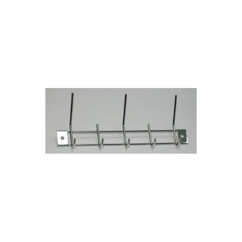 Stahl Wardrobe Rail with 5 Hooks Shiny Chrome