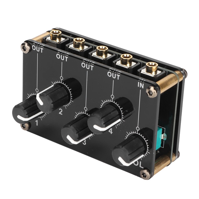 Mini Stereo 4 Channel Line Mixer Low Noise Professional 4