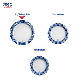 Dixie Ultra, Large Paper Plates, 11 Inch, 25 Count, 3X Stronger*, Heavy Duty, Microwave-Safe, Soak-Proof, Cut Resistant, Great for Heavy, Messy Meals
