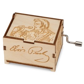 TheLaser'sEdge, Elvis Presley Mini Music Box with Can’t Help Falling In Love, Gifts for Women, Men, Birthday, Christmas, Mother’s Day, Anniversary or Merchandise Decor - Personalized