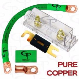 GP Audio 200 AMP ANL Fuse Holder INLINE Block BATTERY INSTALL KIT 1/0 AWG GAUGE COPPER G