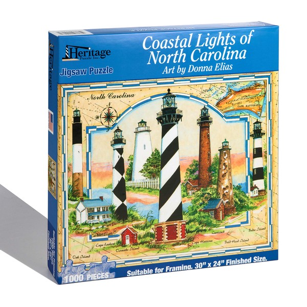 Heritage Coastal Lights of North Carolina Jigsaw Puzzle - 1000 Pieces