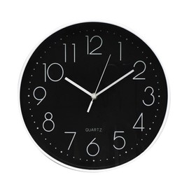 Levitantes Black and White Wall Clock, 30 cm, Continuous Movement, Ideal for Decorating and Facilitating time Management, Image