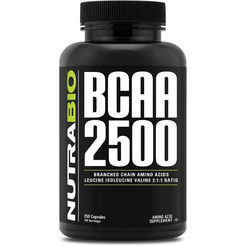 NutraBio- BCAA 2500 Aminoácidos de Cadena Ramizada Apoya el Nuevo