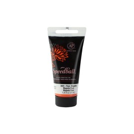 Speedball 37ml 1.25oz Water-Soluble Block Ink Fluorescent Orange, Block Print, Lino Print, Screen Printing, for Artists Kit