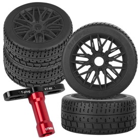 RCYouHott RC Tires Highway Tires for 1/8 Typhon 6s BLX,1/7 Infraction 6S BLX,Limitless RC Car,RC Wheels Set/Highway Wheel,Plastic Wheels,Black