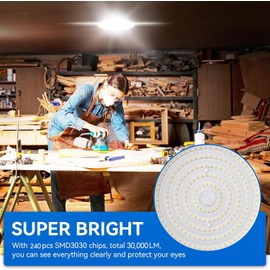 6 Pack UFO Led High Bay Light 200W(800W MH/HPS Equiv.), 30000lm 5000K ETL Listed High Bay Led Lights with 5' Cable US Hook, IP65 Waterproof Commercial Light Fixture for Warehouse Workshop Barn Factory