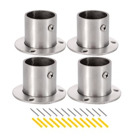 Pxyelec Stainless Steel Closet Rod Flange Holder for Outside Diameter 1.3 inch ( 33 mm ) Steel Pipe, Pack of 4