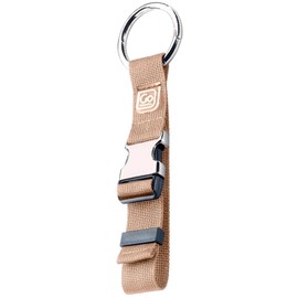 Go Travel Carry Clip, Carabiner Clip for Carrying Jackets, Umbrellas, and Shopping Bags, Easy Attachment to Luggage Bags, Travel Essentials, Beige