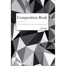 Trendy Abstract Black White Grey Composition Book