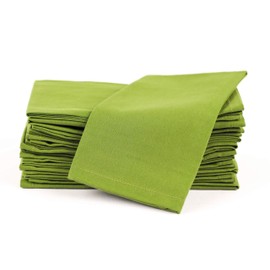 AMOUR INFINI - Servilletas reutilizables lavables 100% algodón, 18 x 18 pulgadas, servilletas de mesa para Acción de Gracias, Navidad, otoño, decoración festiva, juego de 12 servilletas de tela para el hogar, banquete, boda, color verde