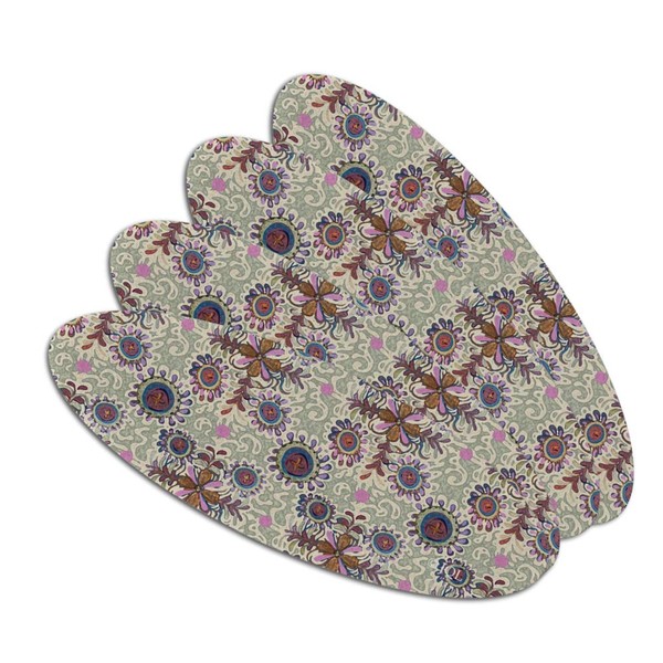 Flowery Fancy Amoeba Pattern Double-Sided Oval Nail File Emery Board