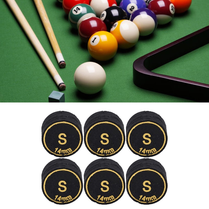 6pcs Pool Cue Tips Professional Multi Layers Billiard Pool Cue