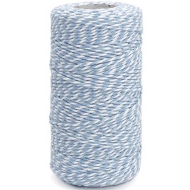 Cotton Twine Light Blue Baker String 2mm Thick 328 Feet Christmas Twine for Gift Wrapping DIY Crafts Home Decoration Gardening