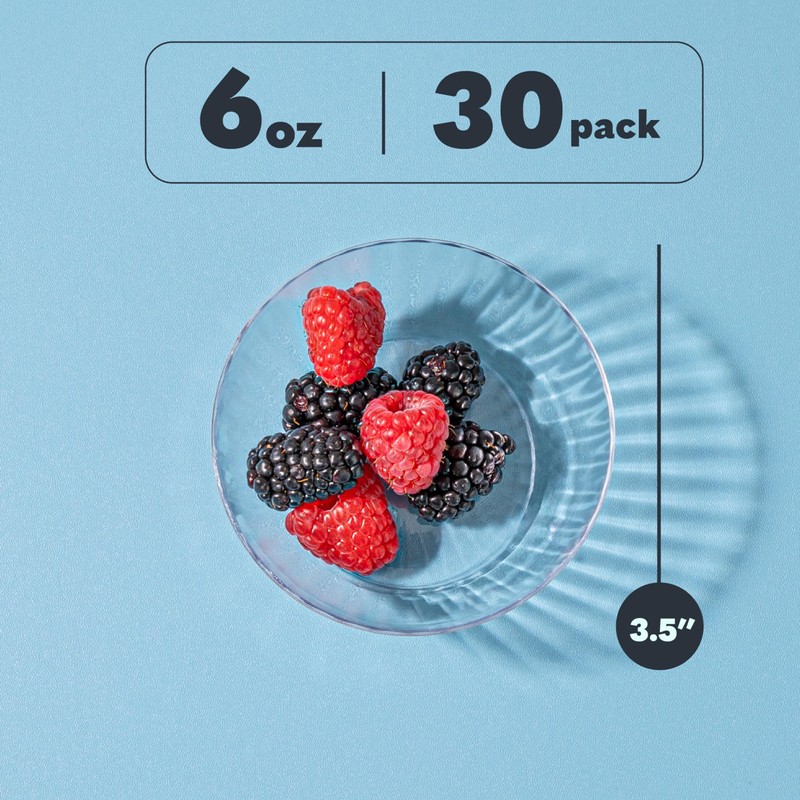 PLASTICPRO 30 Pack Crystal Like Clear Disposable Plastic Plates Dinner