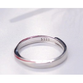The Matchmaker's Red String Matching Rings in Solid 999 Sterling Silver • Free Engraving • Adjustable • Couple Rings • Custom Gift