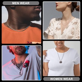 Bowisheet 2MM Square Rolo Chain Stainless Steel Round Box Chain Necklace Men Women Jewelry