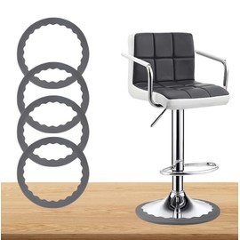 4 Pack Bar Stools Leg Protectors Ring Non Slip Silicone Chair Leg Floor Protector for 14.5" to 16.5" Round Chair Base Pads Bottom Protect Wooden Floor No Scratches No Noise Anti-Slip Grey