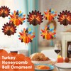 UgyDuky 6PCS Thanksgiving Turkey Honeycomb Hanging Decorations – 8 Inch