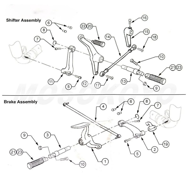 TCT-MT Forward Controls Foot Pegs Levers Linkages Fit for Harley