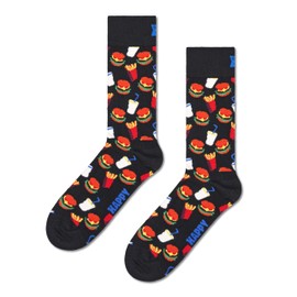Happy Socks Funny Hamburger Socks - Colourful Cotton Socks for Men and Women, multicoloured