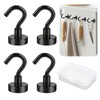 ChAusa 4 Pack Neodymium Magnet Hooks 20 mm, Magnet Hooks