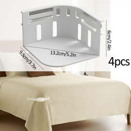 Vxcvzv Sheet Locks Mattress Corner Clips,4PCS White Plastic Bedding Sheet Holders with Lock Strips for All Mattress Secure Bedsheet Grippers Bedroom Accessories