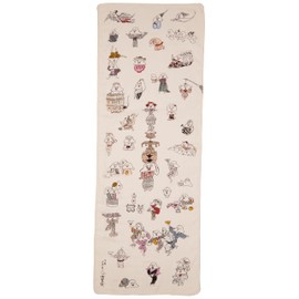 YamamotoJin Shoten Japanese Miscellaneous Goods Kyoto Accessories, Double Gauze Hand Towel, Yokai Zukushi: Yumoto Goichi Collection), Human Face Plaque Size: Approx. 12.6 x 35.0 inches (32 x 89 cm)