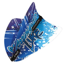 RED DRAGON Luke Humphries World Champion Blue and White Freestyle Dart Flights 3 Sets Per Pack (9 Dart Flights in total)