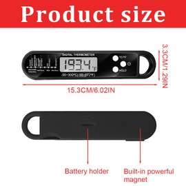Tomedeks Meat Thermometer Cooking Roasting Thermometer Kitchen Thermometer Oven Thermometer with Magnet for Oven, Food, Milk, Water