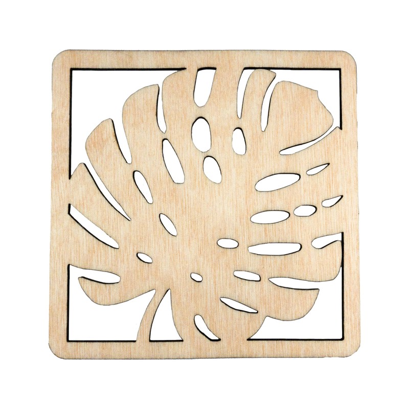 CHIC&CHARM Set of 8 Wooden Leaf Shaped Coasters - Perfect