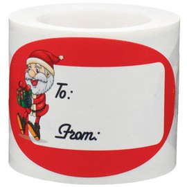 Santa Claus Presents Gifts Tags Christmas Holiday to from Labels 38 mm x 64 mm 1 1/2 x 2 1/2 Inch 100 Total Stickers
