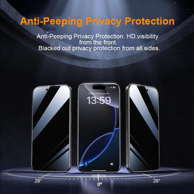 OneFish Privacy Screen Protector for IPhone 15 Pro Max Anti-Spy
