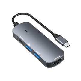 USB C Hub, 4-in-1 USB C Docking Station with 4K HDMI, PD3.0 65W, USB 2.0, USB3.0, USB C Data Adapter, Compatible with MacBook Pro/Air More C-type Devices