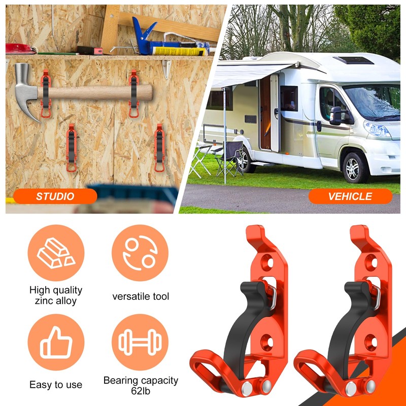 4Pcs Roof Rack Shovel Mount Kit Zinc Alloy Shovel Holder
