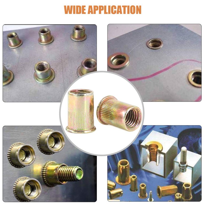 Keadic 100Pcs M12 Rivet Nuts Metric Zinc Plated Rivet Nut