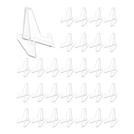 M METERXITY 30-Pack Acrylic Trading Card Stands, 35mm(1.4") Clear Mini Acrylic Card Holder for Sports Cards/Challenge Medals/Coins/Pictures/Artwork, Small Display Easel