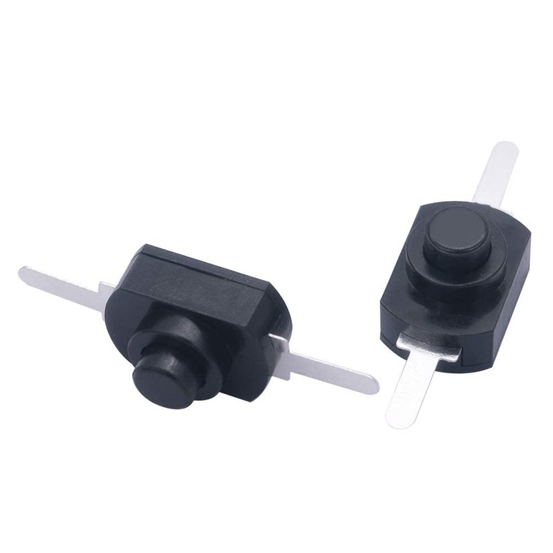 mxuteuk 50pcs Black Latching Mini ON/Off Switch Self-Lock Micro Push