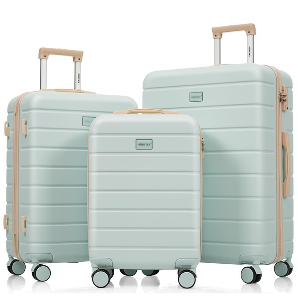 Merax 3 Piece ABS Hardshell Luggage Sets Spinner Wheel Suitcase