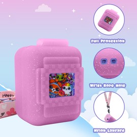 JAYOBGO Silicone Cover Case for Bitzee Interactive Toy Digital Pet, Silicone Protective Case for Bitzee Virtual Electronic Pets, Digital Pet Case Accessories for Bitzee with Lanyard (Pink Case Only)