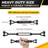 [Premium] 2 Pack 3/8”x11.4” Ultra Durable Jaw and Jaw Turnbuckle,