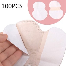100 Piezas Desechables Almohadillas para el Sudor de Axilas protección contra el Sudor y Desodorante Manchas, Sudor Almohadillas Puro del Color es Suave Absorbente